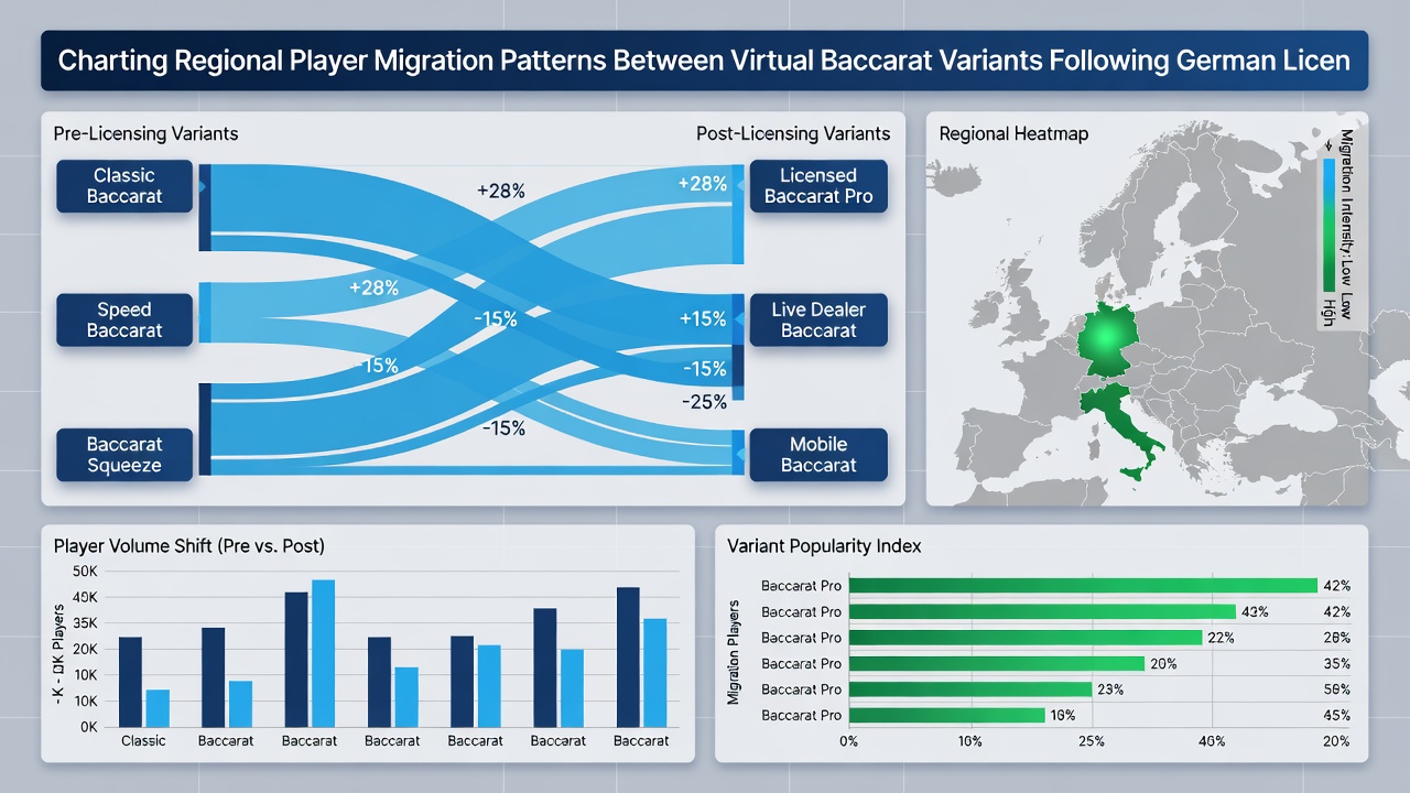 Diagramm mit Migrationsflüssen zwischen Baccarat-Varianten in deutschen Regionen
