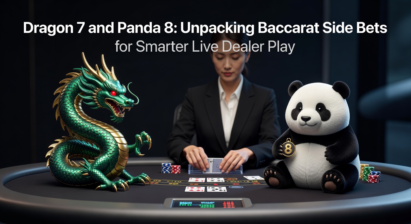 Baccarat-Tisch mit beleuchteten Side Bets für Dragon 7 und Panda 8 in einem Live Casino
