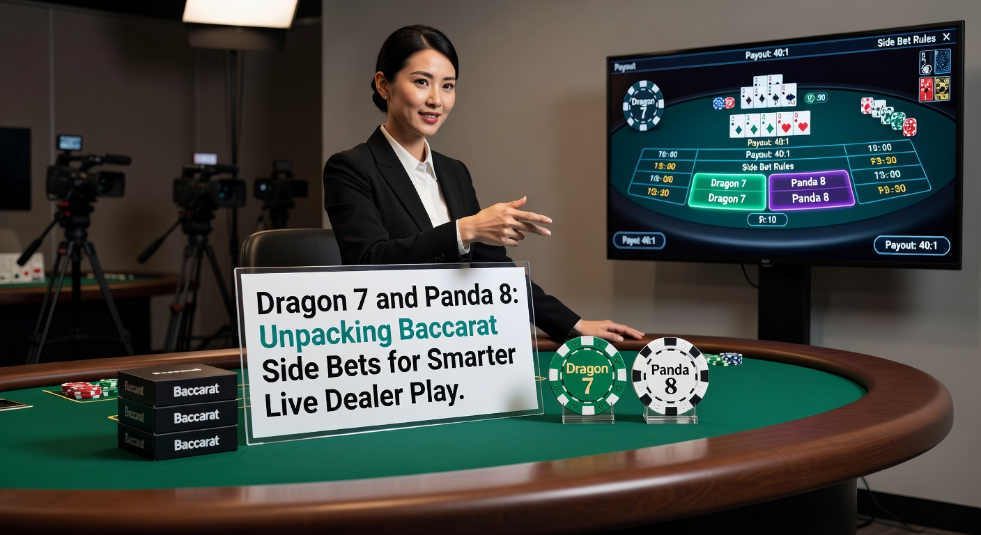 Live Dealer, der Dragon 7 Side Bet ankündigt, mit aufregender Tischansicht und Chat-Overlay