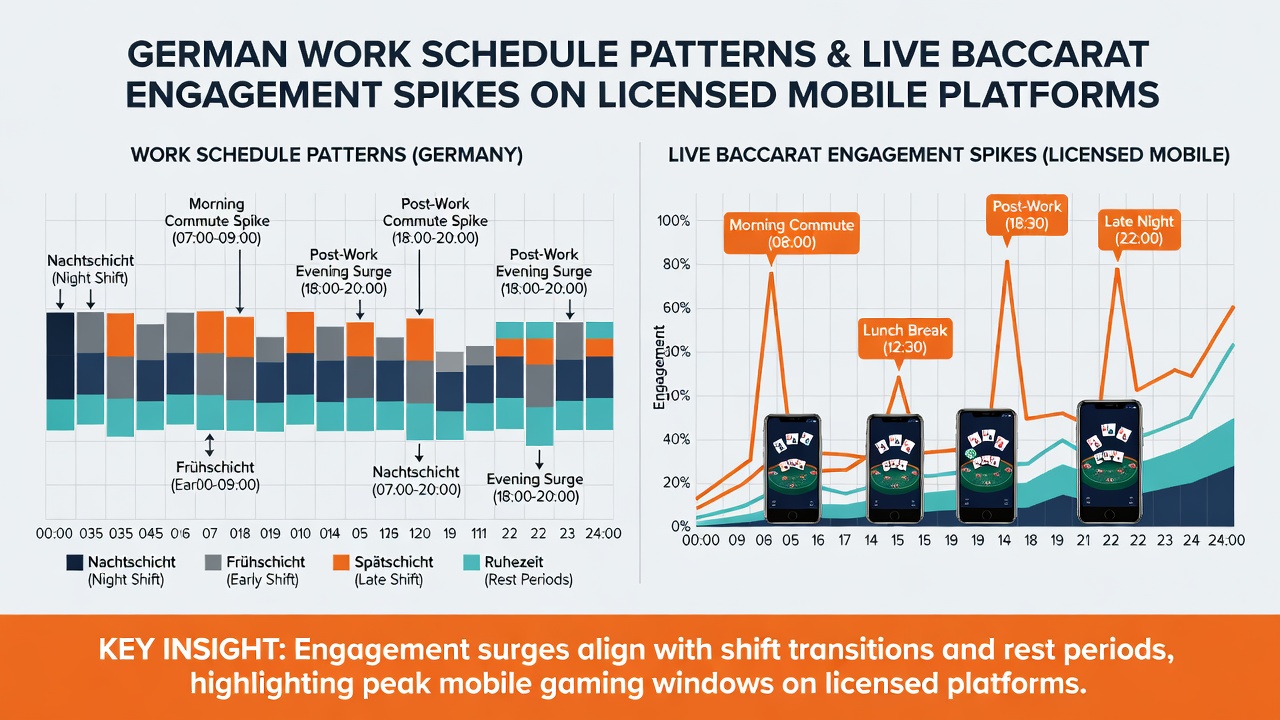 Grafik zu Engagement-Spitzen im Live-Baccarat während deutscher Arbeitszeiten