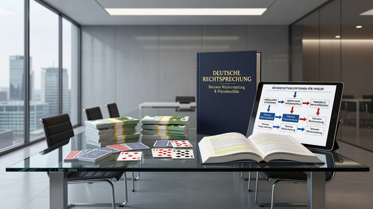 Deutsche Gerichtssäle und rechtliche Dokumente zu Glücksspielrückerstattungen