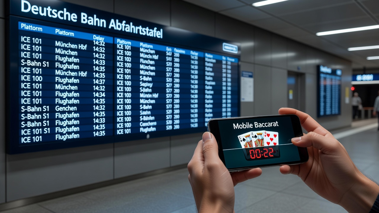 Pendler nutzen mobile Baccarat-Apps während Wartezeiten an Bahnhöfen und Haltestellen in deutschen Städten