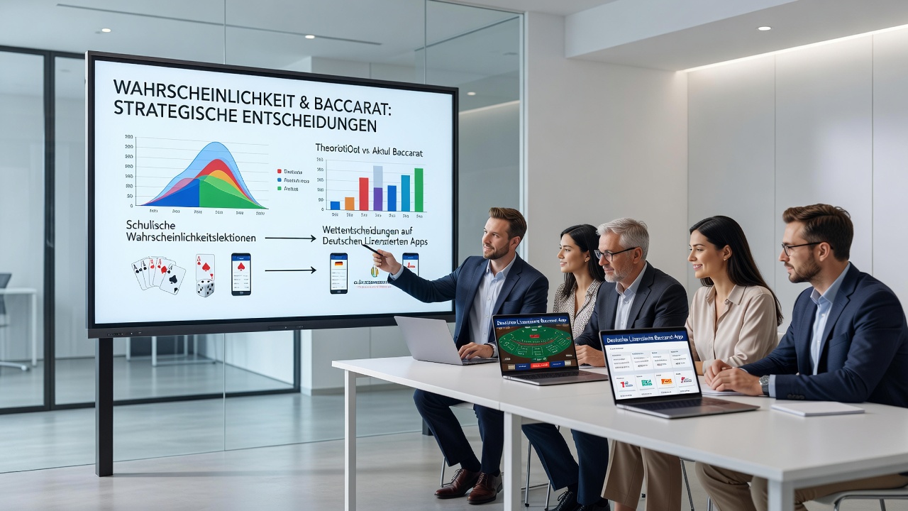Baccarat-Spieler auf einer deutschen lizenzierten App analysiert Wahrscheinlichkeiten während einer Live-Session
