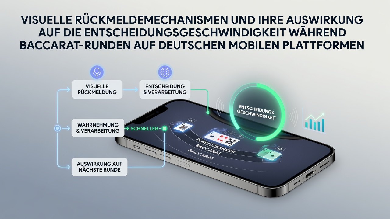 Visuelle Elemente wie animierte Karten und farbige Highlights in einer mobilen Baccarat-App auf einem Smartphone-Display